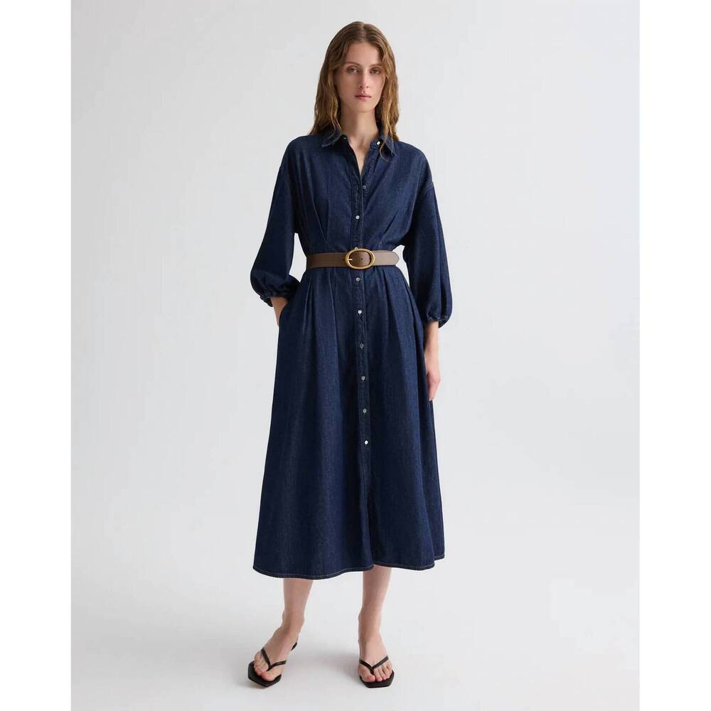 NEW TWP mason long sleeve shirt dress in denim